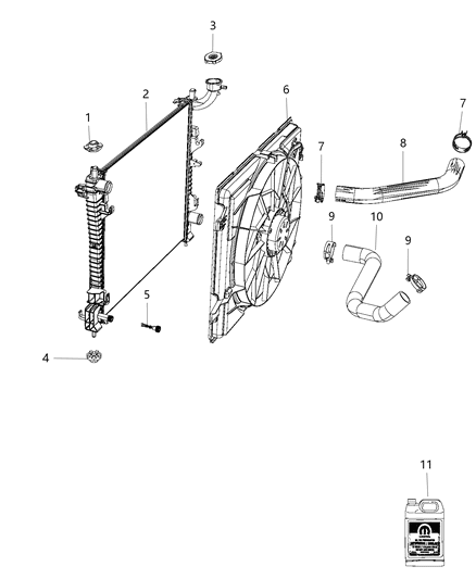 2018 Jeep Grand Cherokee Radiator & Related Parts Diagram 1 - Thumbnail