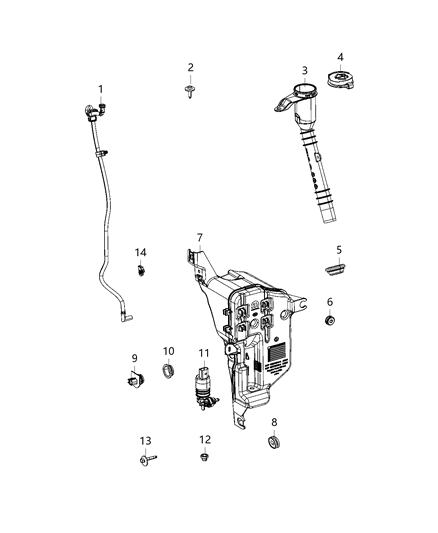 2021 Jeep Gladiator Reservoir, Windshield Washer Diagram 1 - Thumbnail