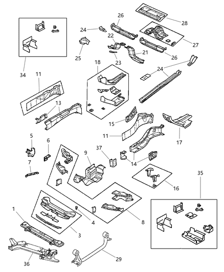 1998 Chrysler Sebring Front Mount Diagram for 4593410AB
