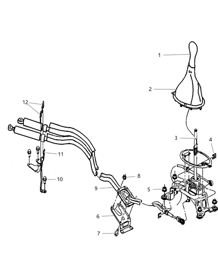 2001 Chrysler PT Cruiser Gear Shift Controls Diagram