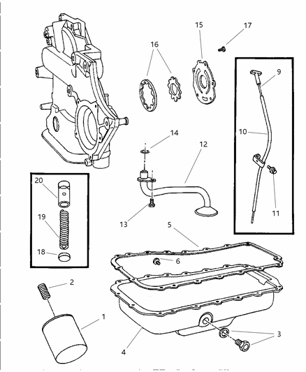 1997 Dodge Intrepid Engine Oiling Diagram 1 - Thumbnail