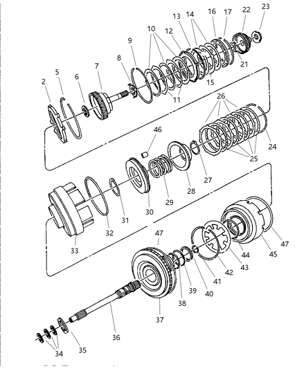 2007 Chrysler PT Cruiser Clutch & Input Shaft Diagram 2 - Thumbnail