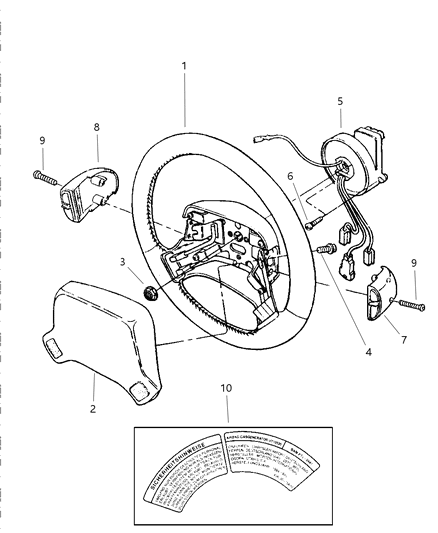 1997 Chrysler LHS Wheel Steering Diagram for QT30PF6AA