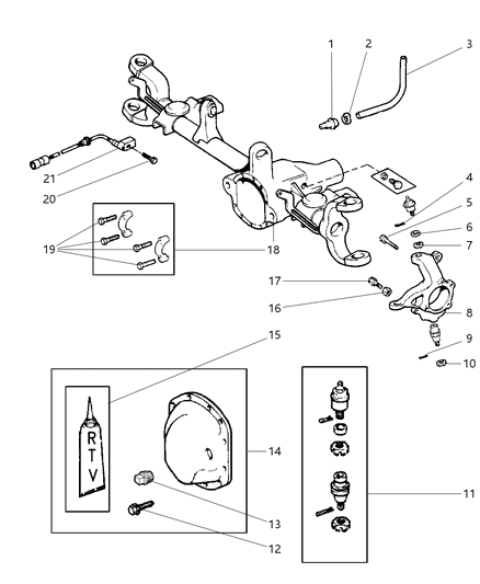 1998 Jeep Grand Cherokee Housing - Front Axle Diagram 2 - Thumbnail