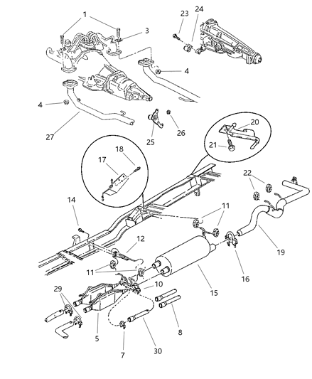 1999 Dodge Ram 3500 Regular Cab Exhaust System Diagram 2 - Thumbnail