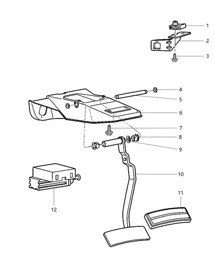 1998 Dodge Ram 3500 Regular Cab Brake Pedals Diagram