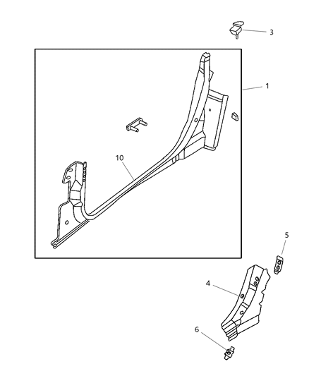 2001 Chrysler Prowler Cover Sill Diagram for 4865343AA