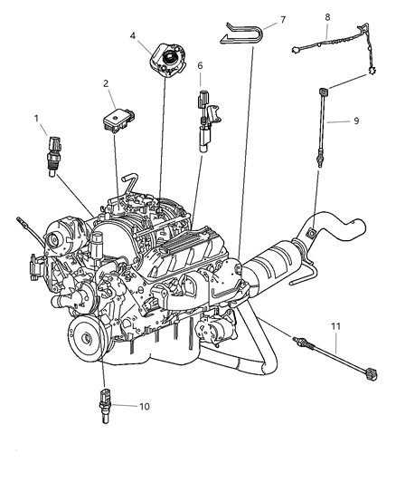 2003 Dodge Durango Sensors - Engine Diagram 2 - Thumbnail