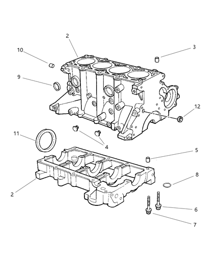 1999 Chrysler Sebring Coupe Cylinder Block Diagram 1 - Thumbnail