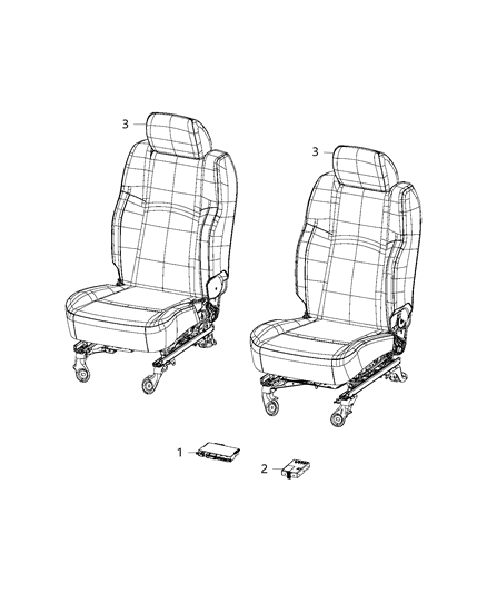 2018 Ram 3500 Pickup Modules, Memory Seat, Mirror & Heated Seat Diagram