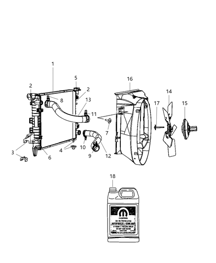 2009 Dodge Ram 3500 Radiator Diagram for 55056682AE