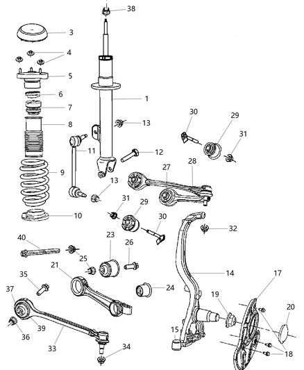 2007 Dodge Charger Arm Control Lower Diagram for 68002123AA