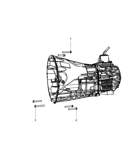 2009 Dodge Nitro Mounting Bolts of Manual Transmission Diagram
