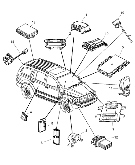 2006 Dodge Durango Module Occupant Restraint Diagram for 4606948AD