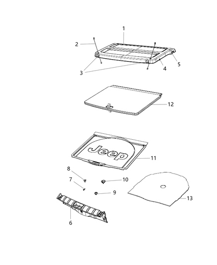 2018 Jeep Renegade Scuff Plate, Black, Rear Diagram for 6NM38LXHAA