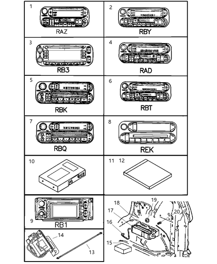 2006 Jeep Liberty Radio AM/FM With CD And Equalizer Diagram for 5161262AA