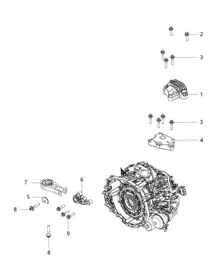 2015 Jeep Renegade Mounting Support of Automatic Transmission Diagram 2 - Thumbnail