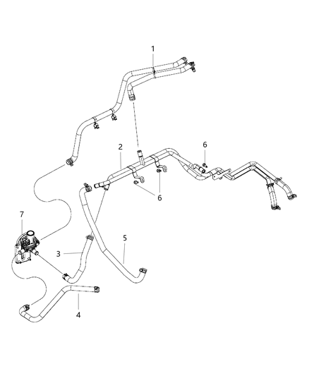 2015 Ram 1500 Hose Heater Core Diagram for 52014603AC