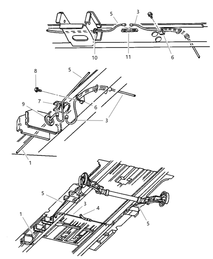 1997 Dodge Caravan Equalizer, Parking Brake Cable Diagram for 4683287