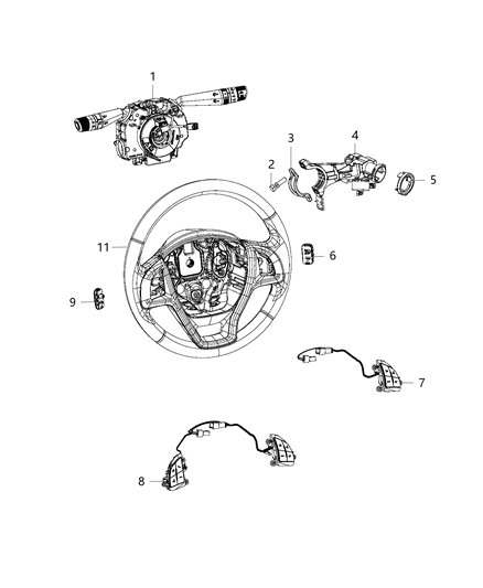2019 Ram ProMaster City Radio Switch, Black, Driver Side Diagram for 1TD19JXWAC