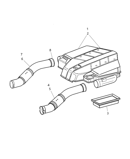 2005 Chrysler Crossfire Intake Hose, Passenger Side Diagram for 5097820AA