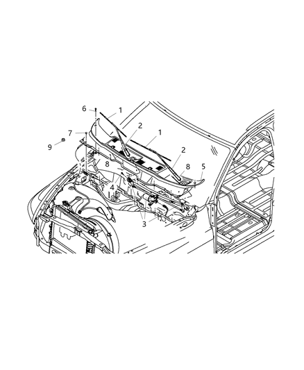 2014 Ram 3500 Pickup Front Wiper System Diagram