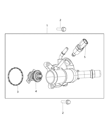 2020 Jeep Cherokee Thermostat & Related Parts Diagram 3 - Thumbnail