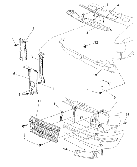 2002 Dodge Ram Wagon Support, Front Driver Side Diagram for 55346751AE