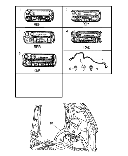 2005 Dodge Neon Player Kit CD Changer-6 Disc Diagram for 56038659AH