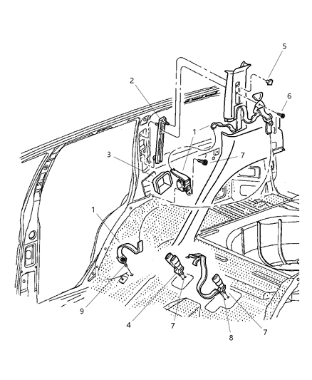 1999 Jeep Grand Cherokee Tether Child Seat Diagram for 5016870AA