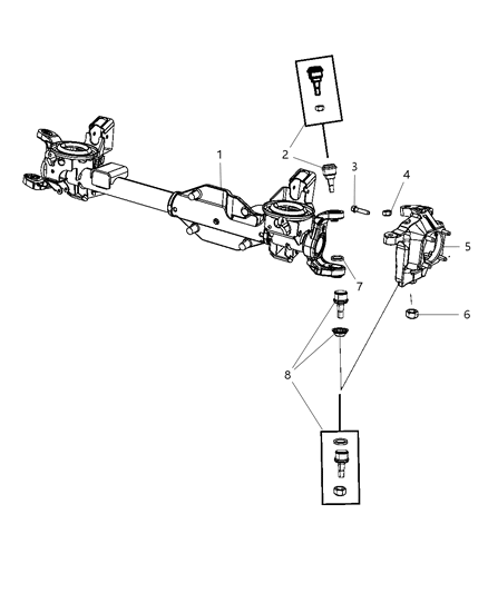 2010 Dodge Ram 3500 Cab Chassis Housing , Front Axle Diagram