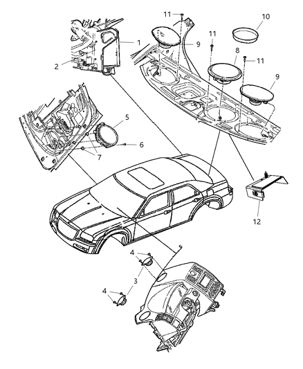 2010 Dodge Charger Woofer Diagram for 5030280AB