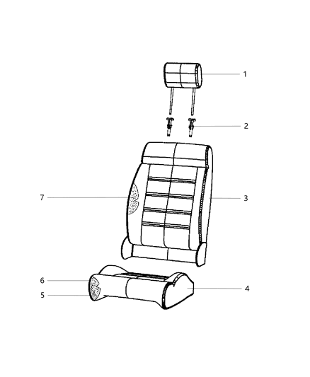 2014 Jeep Wrangler Front Seat - Bucket Diagram 1 - Thumbnail