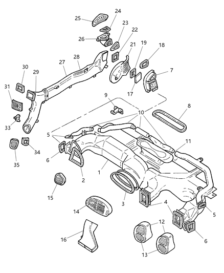 2000 Dodge Caravan Bezel Front Door Trim Panel Diagram for ME77SX8