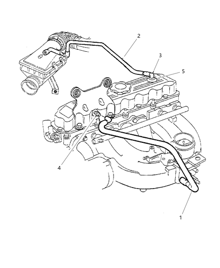 2000 Jeep Wrangler Crankcase Ventilation Diagram 1 - Thumbnail