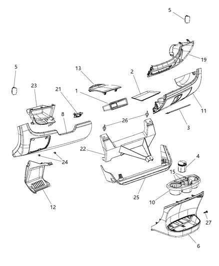 2018 Ram ProMaster 2500 Instrument Panel Trim Diagram 1 - Thumbnail