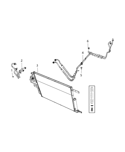 2021 Ram 1500 Hose And Tube Oil Cooler Pressure And Return Diagram for 68430014AB