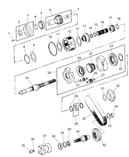 1999 Jeep Grand Cherokee Gear Train of Transfer Case Model Diagram 1 - Thumbnail