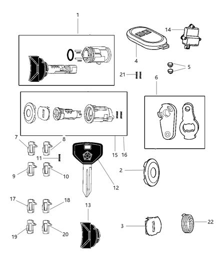 2002 Dodge Dakota Module Time And Alarm Diagram for 56049071AG