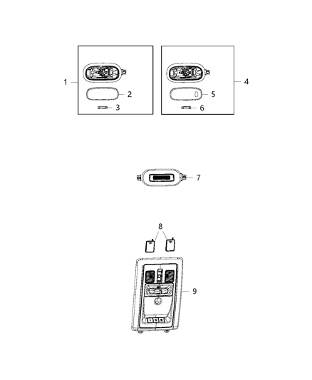 2018 Ram 3500 Cab Chassis Lighting, Interior Diagram 3 - Thumbnail
