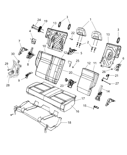 2007 Dodge Caliber Seat Cushion, Rear Diagram for 68021468AA