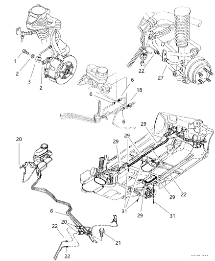 1997 Chrysler Cirrus Clip, Tube Fuel Brake Module Diagram for 4616870