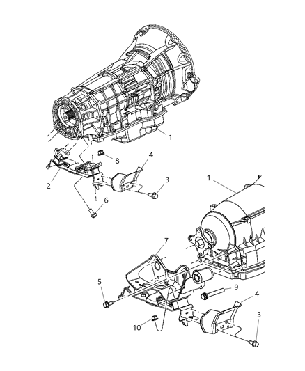 2006 Jeep Commander Mount, Transmission Diagram 1 - Thumbnail
