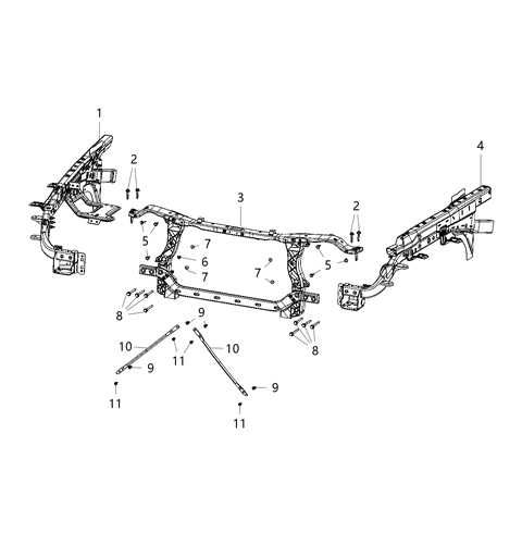 2020 Jeep Wrangler Radiator Support Diagram