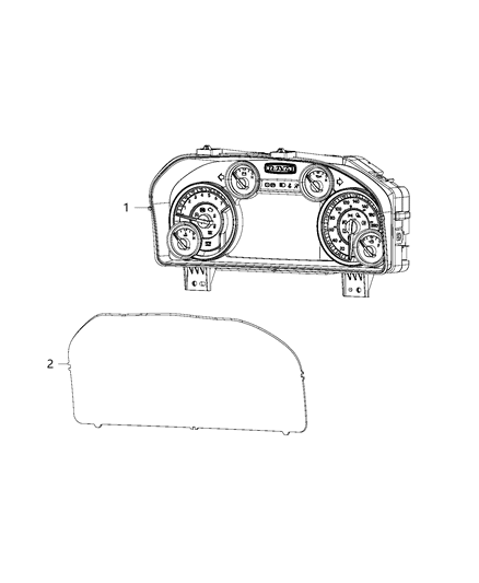 2020 Ram 1500 Cluster Instrument Panel Diagram for 68340660AB