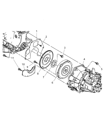 2004 Dodge Neon Cover Transaxle Converter Diagram for 4670197AB