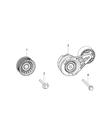 2020 Jeep Cherokee Pulley & Related Parts Diagram 1 - Thumbnail