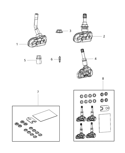 2020 Ram 4500 Sensor Tire Pressure Diagram for 68455823AB