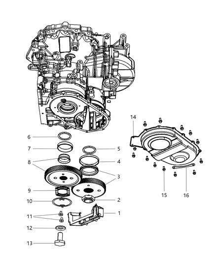 2009 Dodge Journey Transfer & Output Gears Diagram 2 - Thumbnail