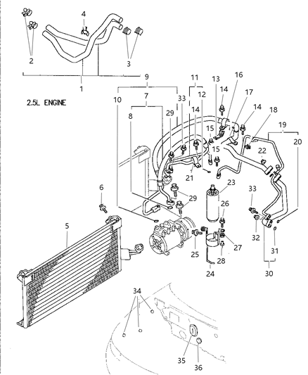1997 Dodge Avenger Condenser A/C Note:25 Pc Min Qty Mixture & Match Diagram for 2AMC4794AA